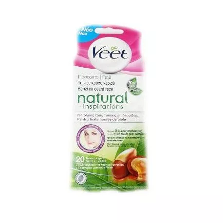 Veet benzi ceara rece pentru fata cu ulei de argan x 20 benzi, [],axafarm.ro