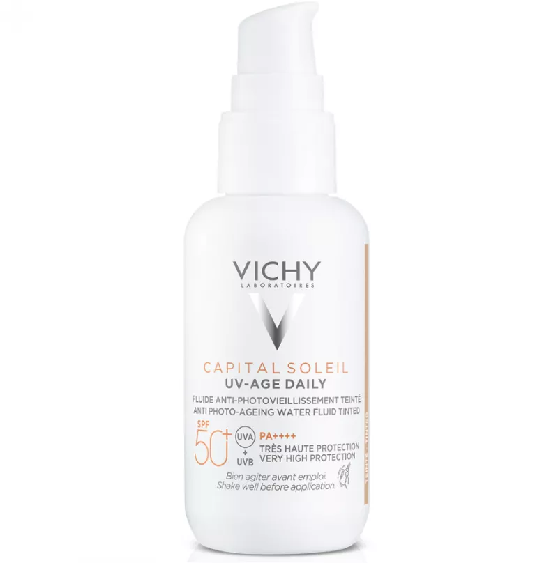 VICHY CAPITAL SOLEIL UV-AGE DAILY TINTED SPF 50 FLUID COLORAT 40 ML, [],axafarm.ro