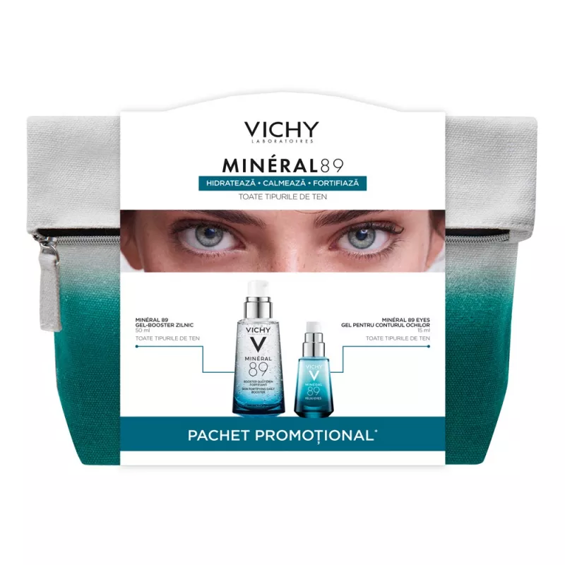 VICHY PROMO MINERAL 89 GEL BOOSTER 50ML + MINERAL 89 EYES GEL 15ML, [],axafarm.ro