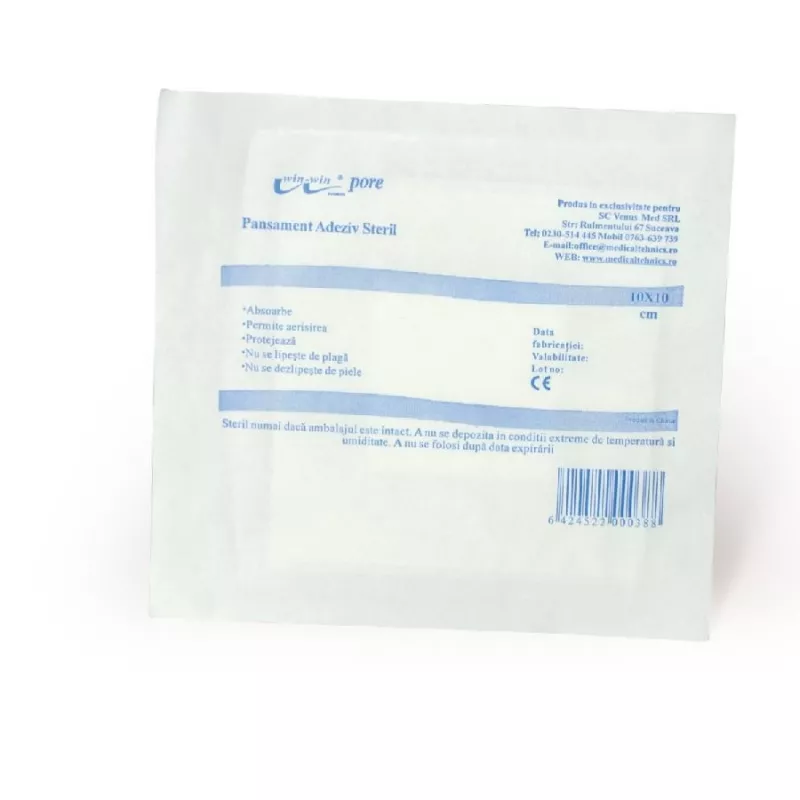 WINWIN-PORE PLASTURI STERILI 10CMx10CM, [],axafarm.ro