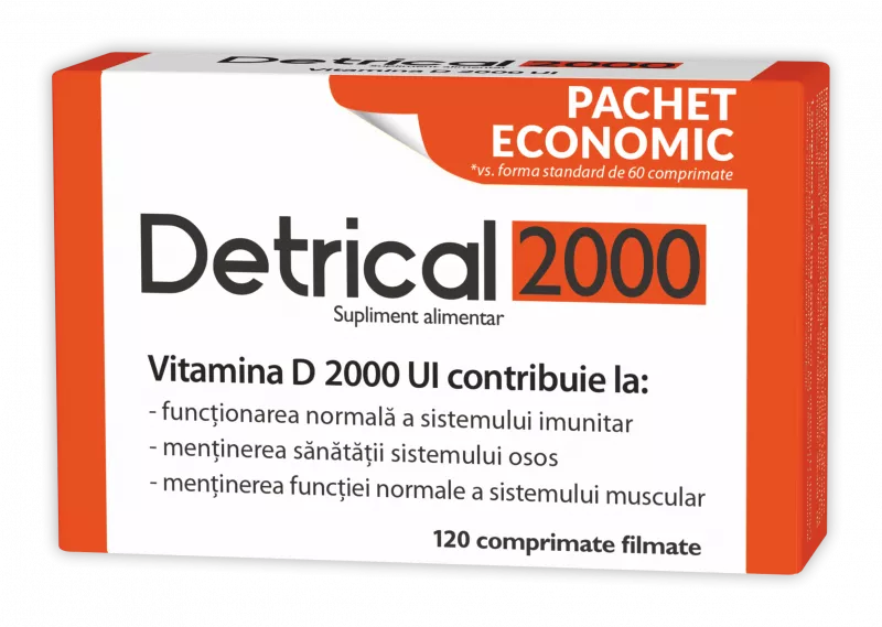 ZDROVIT DETRICAL D3 2000 UI X 120CP, [],axafarm.ro