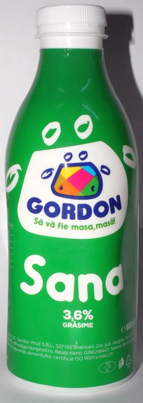 SANA 3.6% GRASIME GORDON PET 800G # 1 buc, [],depozitcc.ro