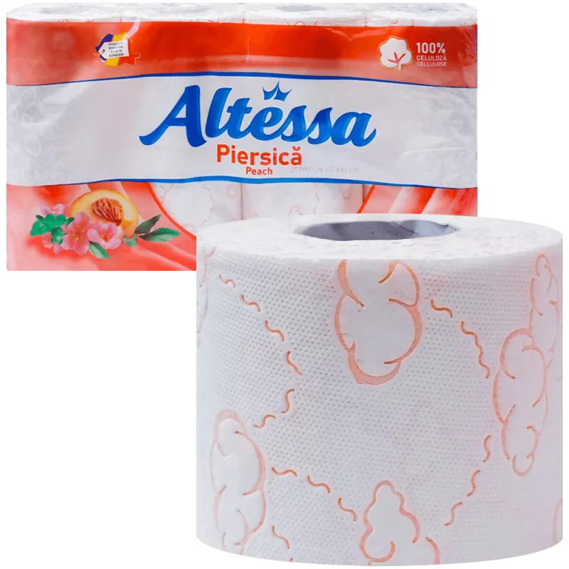 ALTESSA PIERSICA HARTIE IGIENICA 3 STR. 10 ROLE/SET, [],deterlife.ro