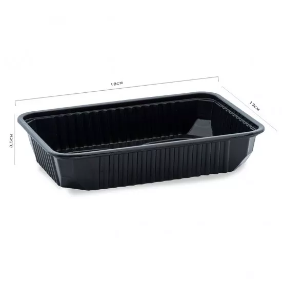 CASEROLA EUROBOX NEAGRA PP 500 ML 50 BUC, [],deterlife.ro