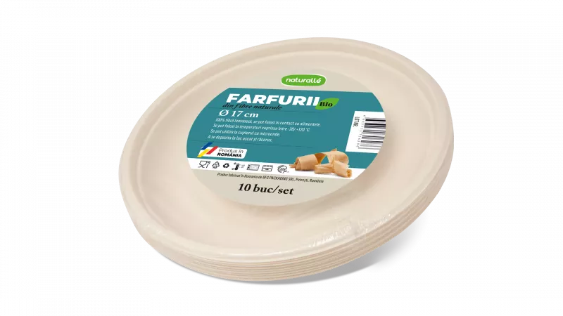 FARFURIE BIO 17 cm WFRB17-1 MINI-PACKS Naturalle 10 buc/set, [],deterlife.ro