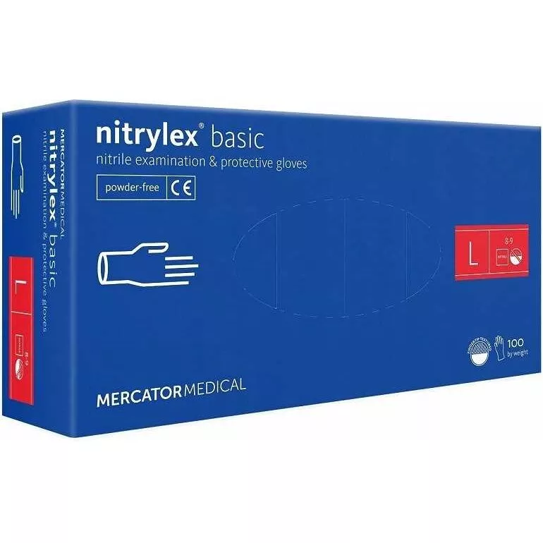 MERCATOR MANUSI NITRYLEX ALBASTRU 100 BUC/SET L, [],deterlife.ro