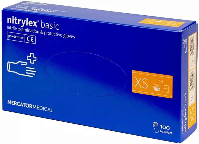 MERCATOR MANUSI NITRYLEX ALBASTRU 100 BUC/SET XS, [],deterlife.ro