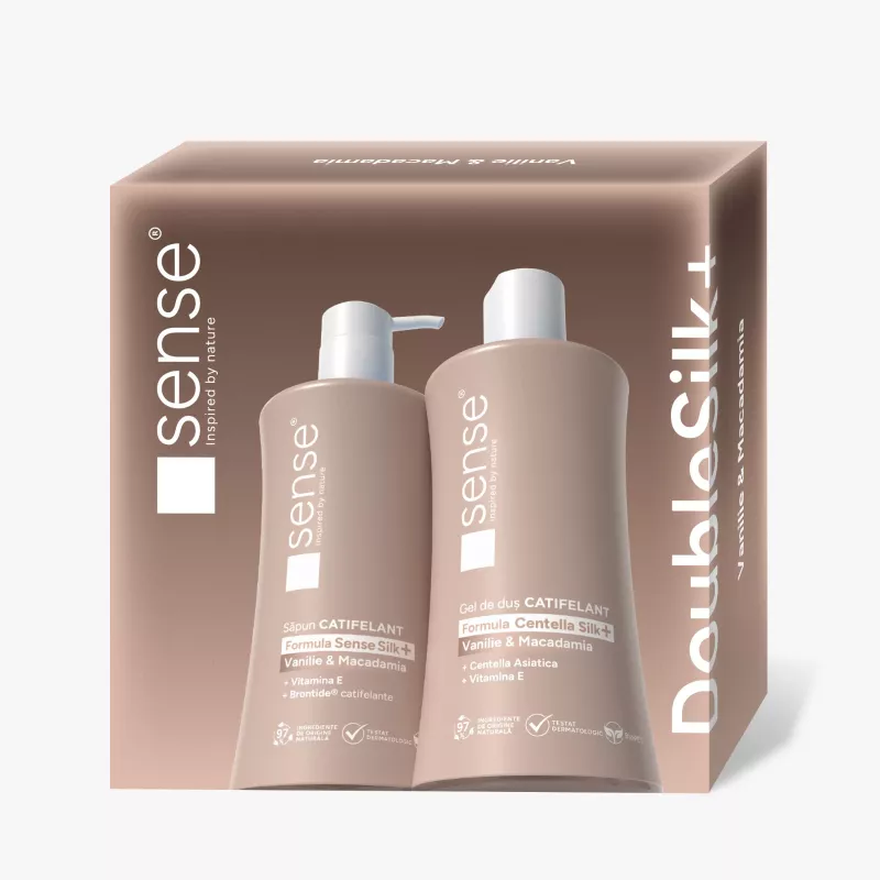 SET CADOU DOUBLESILK+ VANILIE SI MACADAMIA 2X330 ML, [],deterlife.ro