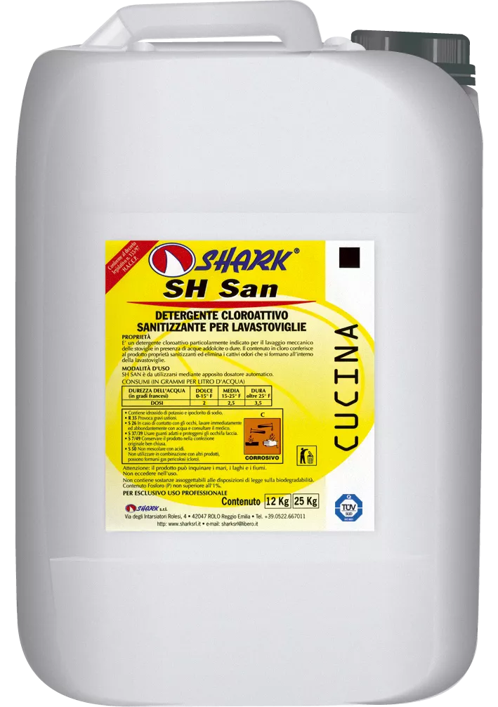 SH SAN 12 KG DETERGENT IGENIZANT PE BAZA DE CLOR PENTRU MASINI DE SPALAT VASE SHARK, [],deterlife.ro