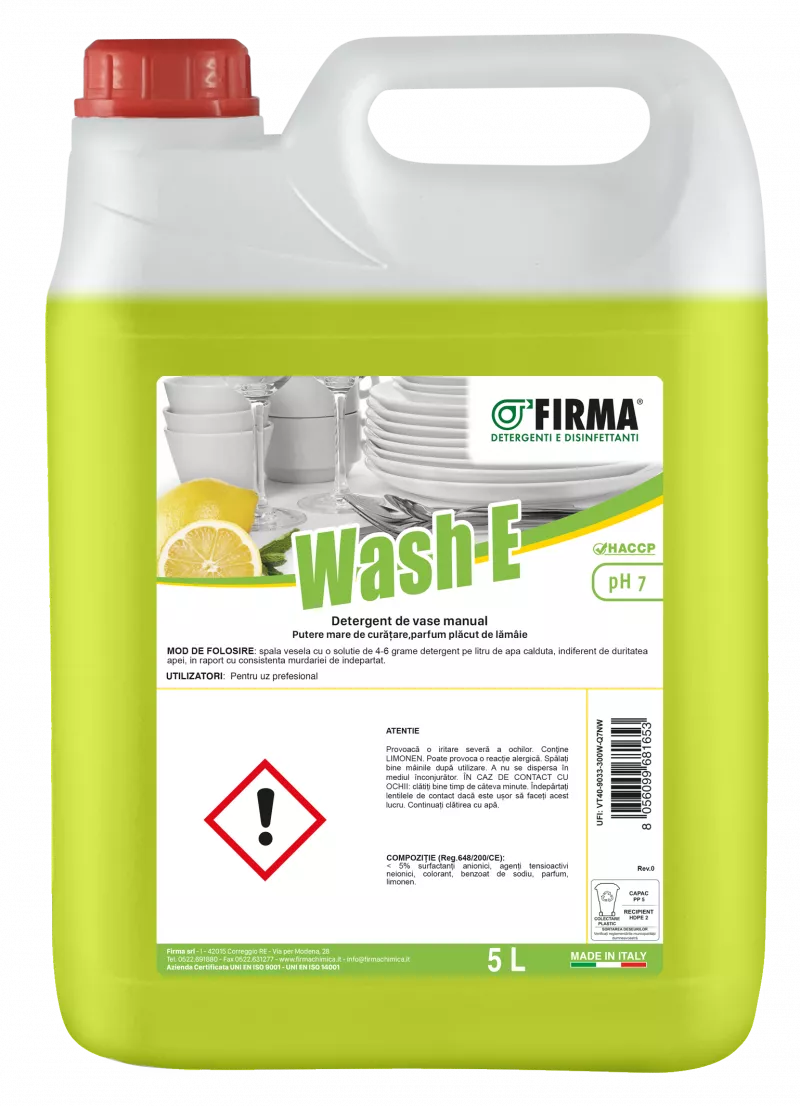 WASH E 5 KG DETERGENT CONCENTRAT PENTRU SPALAREA MANUALA A VESELEI, [],deterlife.ro