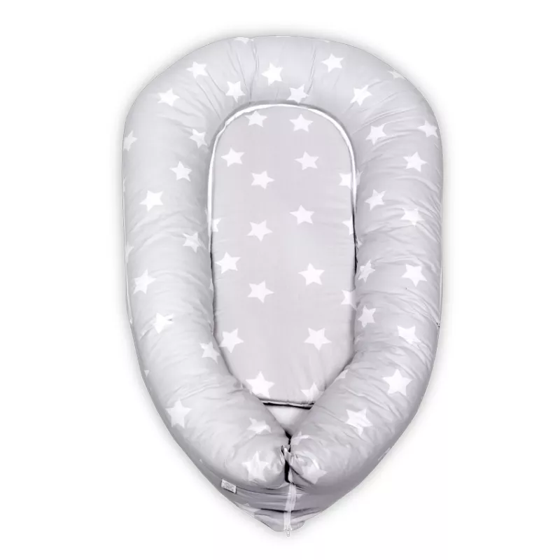 Baby Nest 3in1, 110x70x15 cm, husa bumbac ranforce, Grey 1