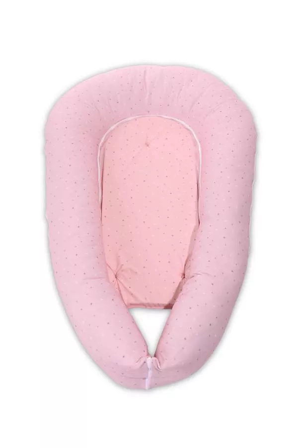 Baby Nest 3in1, 110x70x15 cm, husa bumbac ranforce, Pink Sky 1