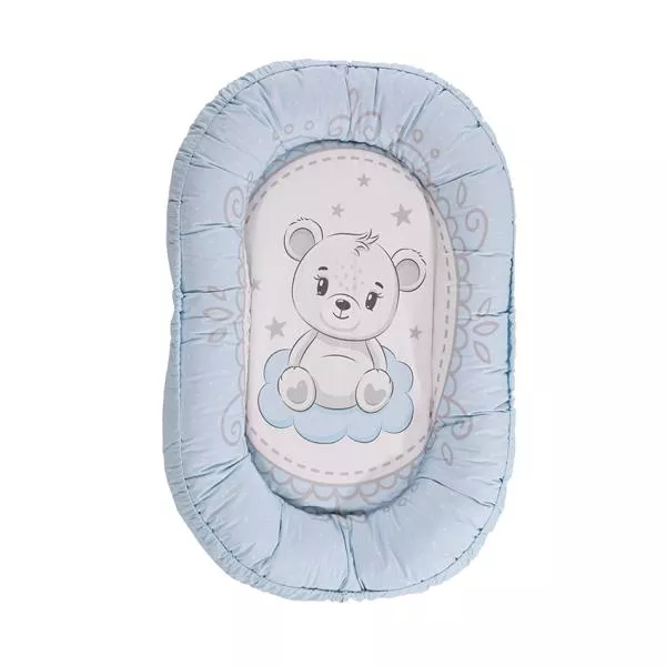 Baby Nest, 92 x 58 cm, bumbac ranforce, Little Bear Blue 1