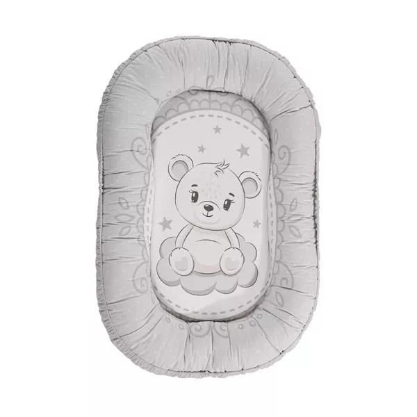 Baby Nest, 92 x 58 cm, bumbac ranforce, Little Bear Grey 1