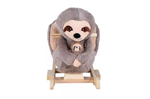 Balansoar din lemn pentru copii, Knorr Toys, include marioneta de mana din plus, 65x32x50 cm, pana la 30 kg, 18 Luni+, Lenesul Luis 3