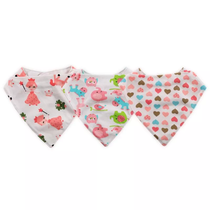 Baveta tip bandana, bumbac, culori fetite 1