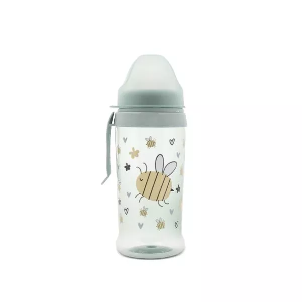 Biberon anticurgere, cu clips si tetina lata, protejeaza gingiile, 6 luni+, 360 ml, My Friend, Iceberg Green 1