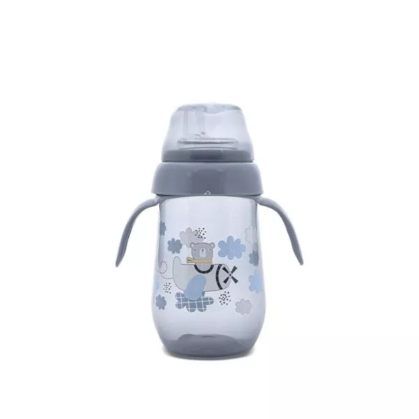Biberon anticurgere cu toarte si gat larg, 6 luni+, 250 ml, My Friend, Cameo Blue 1