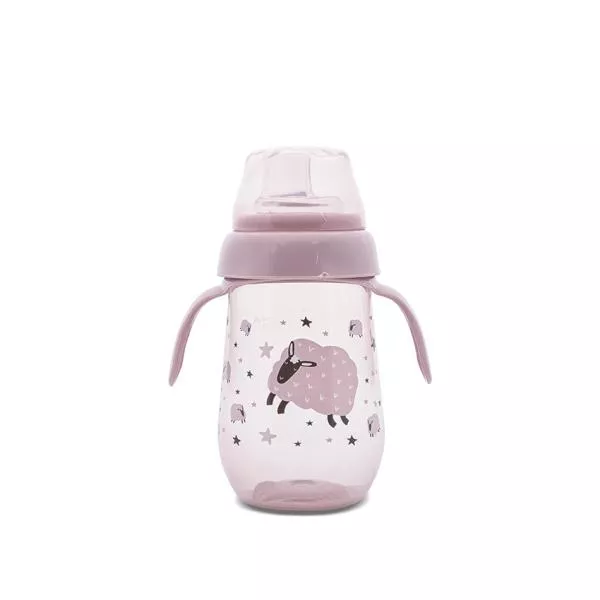 Biberon anticurgere cu toarte si gat larg, 6 luni+, 250 ml, My Friend, Mellow Rose 1
