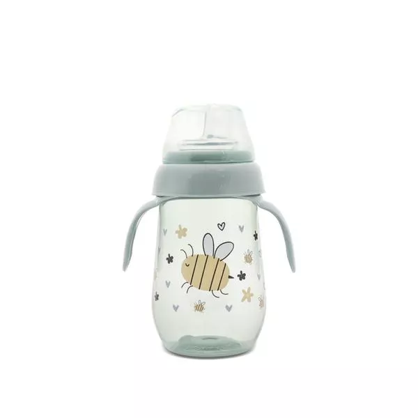 Biberon anticurgere cu toarte si gat larg, 6 luni+, 250 ml, My Friend, Iceberg Green 1