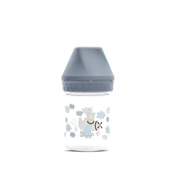 Biberon cu gat larg, My Friend, tetina moale din silicon, 0 luni+, 125 ml, Cameo Blue 1
