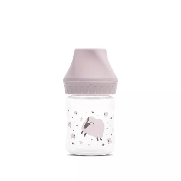 Biberon cu gat larg, My Friend, tetina moale din silicon, 0 luni+, 125 ml, Mellow Rose 1