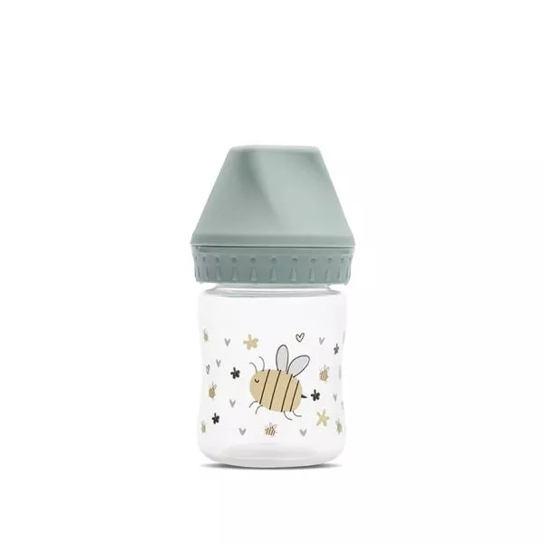 Biberon cu gat larg, My Friend, tetina moale din silicon, 0 luni+, 125 ml, Iceberg Green 1