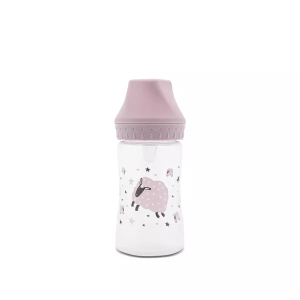 Biberon cu gat larg, tetina moale din silicon, 0 luni+, 250 ml, My Friend, Mellow Rose 1