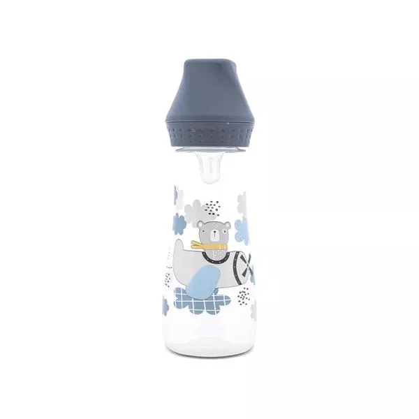 Biberon cu tetina moale din silicon, 0 luni+, 250 ml, My Friend, Cameo Blue 1