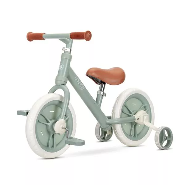 Bicicleta de echilibru 2in1, Energy, include pedale si roti auxiliare, potrivit 2-5 Ani, Green 1