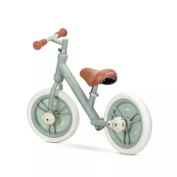 Bicicleta de echilibru 2in1, Energy, include pedale si roti auxiliare, potrivit 2-5 Ani, Green 5