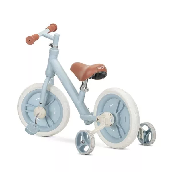 Bicicleta de echilibru 2in1, Energy, include pedale si roti auxiliare, potrivit 2-5 Ani, Blue 2