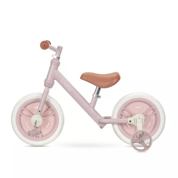 Bicicleta de echilibru 2in1, Energy, include pedale si roti auxiliare, potrivit 2-5 Ani, Pink 3