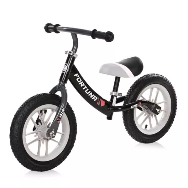 Bicicleta de echilibru, Fortuna Air, 2-5 Ani, 12 inch, anvelope cu camera, jante cu leduri, Black & Grey 1