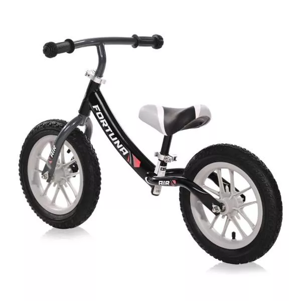 Bicicleta de echilibru, Fortuna Air, 2-5 Ani, 12 inch, anvelope cu camera, jante cu leduri, Black & Grey 2