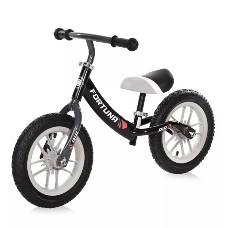 Bicicleta de echilibru, Fortuna Air, 2-5 Ani, 12 inch, anvelope cu camera, jante cu leduri, Black & Grey 1