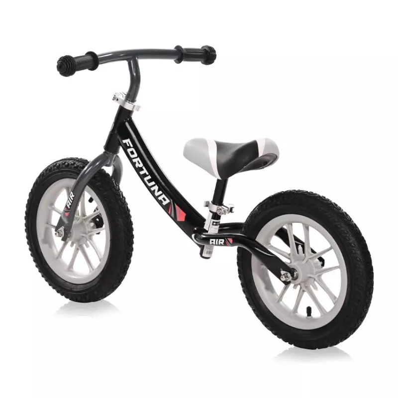 Bicicleta de echilibru, Fortuna Air, 2-5 Ani, 12 inch, anvelope cu camera, jante cu leduri, Black & Grey 2