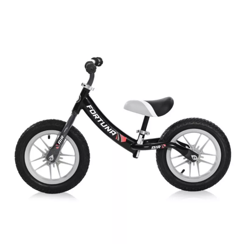 Bicicleta de echilibru, Fortuna Air, 2-5 Ani, 12 inch, anvelope cu camera, jante cu leduri, Black & Grey 3