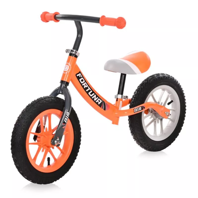 Bicicleta de echilibru, Fortuna Air, 2-5 Ani, 12 inch, anvelope cu camera, jante cu leduri, Grey & Orange 1