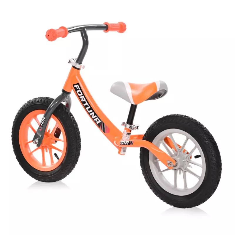 Bicicleta de echilibru, Fortuna Air, 2-5 Ani, 12 inch, anvelope cu camera, jante cu leduri, Grey & Orange 2