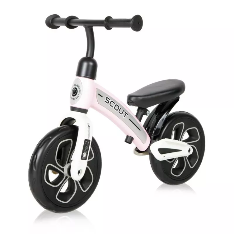 Bicicleta de echilibru Scout, de la 2 ani pana la 4 ani, roti mari, sa reglabila, Roz cu Alb 1