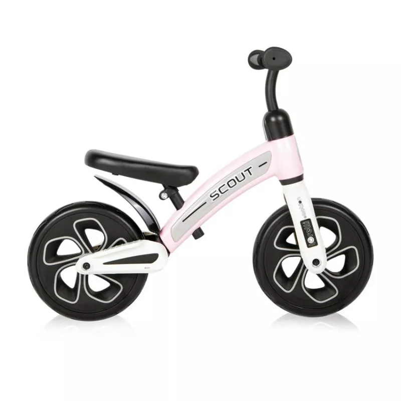 Bicicleta de echilibru Scout, de la 2 ani pana la 4 ani, roti mari, sa reglabila, Roz cu Alb 3