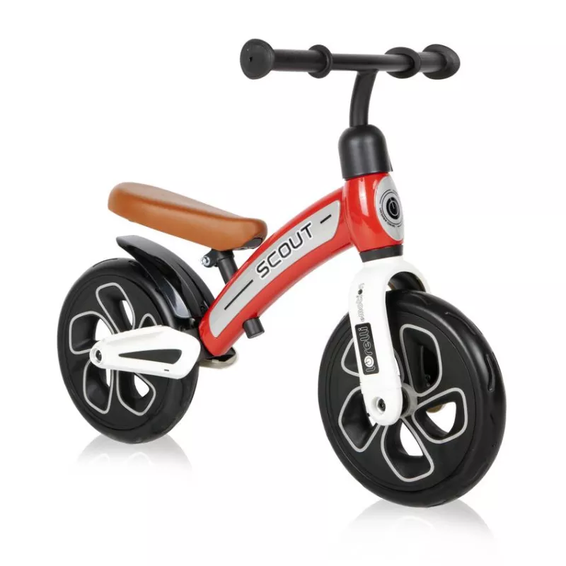 Bicicleta de echilibru Scout, de la 2 ani pana la 4 ani, roti mari, sa reglabila, Rosu cu Alb 2