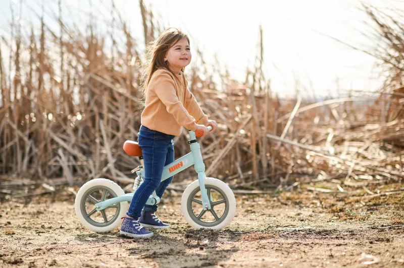 Bicicleta de echilibru Wind, de la 2 ani pana la 5 ani, cadru cu amortizor, roti mari, sa reglabila, Roz deschis 6