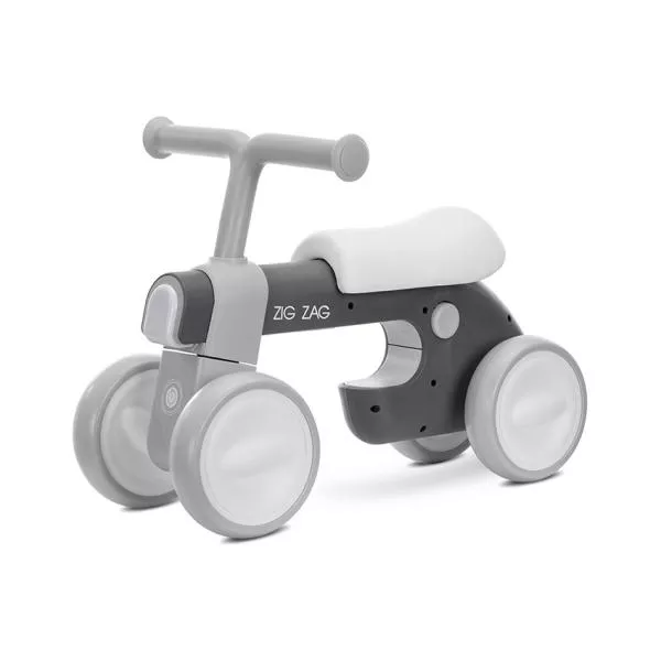 Bicicleta de echilibru, Zig Zag, 12-36 luni, scaun reglabil 2 pozitii, lumini si muzica, Grey 1