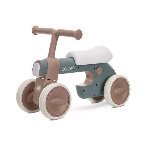 Bicicleta de echilibru, Zig Zag, 12-36 luni, scaun reglabil 2 pozitii, lumini si muzica, Beige 1