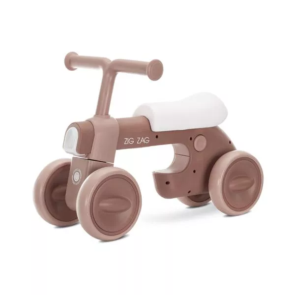 Bicicleta de echilibru, Zig Zag, 12-36 luni, scaun reglabil 2 pozitii, lumini si muzica, Mellow Rose 1