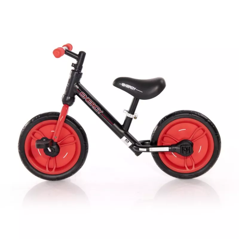Bicicleta de tranzitie 2in1  Energy, cu pedale si roti ajutatoare, de la 2 ani pana la 5 ani, Rosu cu Negru 5