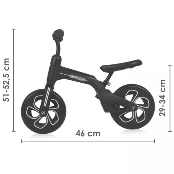 Bicicleta de tranzitie 2in1, Spider, fara pedale, roti mari, Black 3