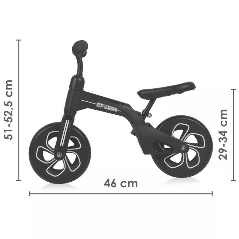 Bicicleta de tranzitie 2in1, Spider, fara pedale, roti mari, Black 3